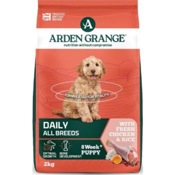  Arden Grange Daily All Breeds Puppy with Fresh Chicken & Rice Dry Dog Food 2kg 