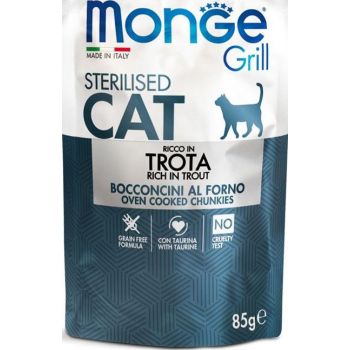  Monge Grill Sterilised Cat Wet Food  Rich In Trout 85g 