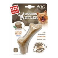 Dog Chew Wooden Antler with Natural Wood and Synthetic Material XS