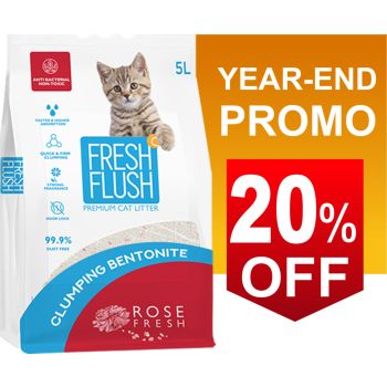  Fresh Flush 5LT Rose Scented Cat Litter 