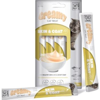  M-PETS Creamy with Functions – Cat treat – Skin & Coat – Tuna & Salmon 4x15g (60g) 