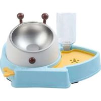 Saas Pet Bowls With Automatic Water Feeder  Blue 33.5×21.7cm