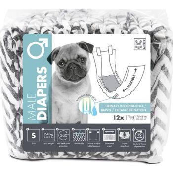  M-PETS Male Dog Diapers S 12 Pack 