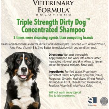  Synergy Labs Veterinary Formula Solutions Triple Strength Dirty Dog Concentrated Shampoo 17oz - 503ml 