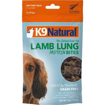  K9 Natural Air Dried Lamb Lung Protein Bites 50g 