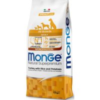 Monge Natural Superpremium All Breeds Adult Monoprotein Turkey with Rice and Potatoes 12kg