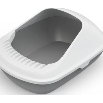  Open Cat Toilet, Anti-Spattering Toilet , Fully Semi-Enclosed Medium Cat Litter Box , Size – 50.5*38*23 cm – Grey Color 
