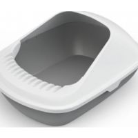 Open Cat Toilet, Anti-Spattering Toilet , Fully Semi-Enclosed Medium Cat Litter Box , Size – 50.5*38*23 cm – Grey Color