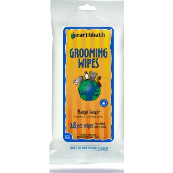  Earthbath® Grooming Wipes – Extra-thick & extra Large, Mango Tango, 28 ct 