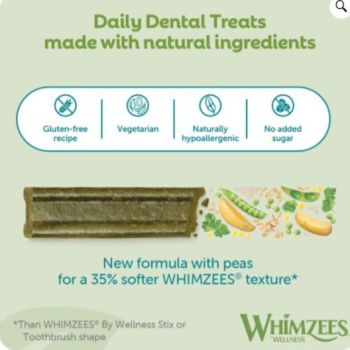  Whimzees Soft Daily Dental Dog Treats Value Bag – X Small (56 pcs) 