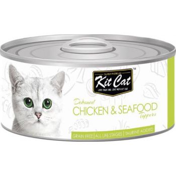  Kit Cat Wet Food  Chicken & Seafood Toppers 80g 
