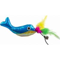 Duvo+ Blinky Whale With Elastic Blue Cat Toys - 16,5x7x2cm