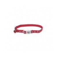 Coastal 3/8" Safe Cat Reflective Snag Proof. Nylon Adj.Break Away Collar Paw Red
