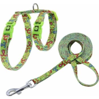  DOCO® LOCO Cat Harness + Leash Combo - Printed Pattern 6ft (DCAT202+2072) 