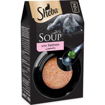  Sheba Soup with Salmon Wet Cat Food - 4X40G 