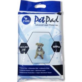 Pado Pet Pad 60X90 cm(Medium)-10 Pcs{Advanced Layer Protection} 