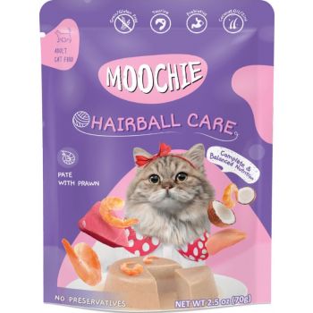  Moochie Cat Food Pate With Prawn - Hairball Care Pouch 70g 
