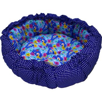  Puppod Pet Bed Round Purple Blue 60cm 