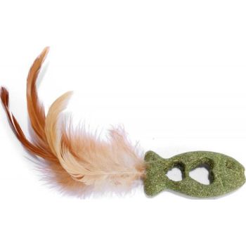  Freedog Heart-Shaped Matatabi Catnip Fish With Feathers Interactive Cat Toys 