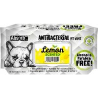 Absolute Pet Absorb Plus Antibacterial Pet Wipes Lemon 80 Sheets