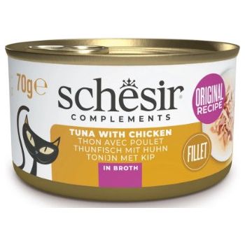  Schesir Cat Can Broth-Wet Food Tuna With Chicken-70g 