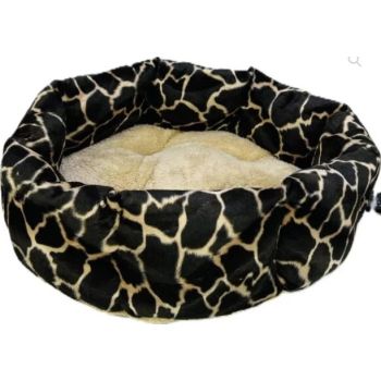  Coco Kindi Washable Donut Shape Fur Bed - Size #3 Giraffi Print  56×20 cm 