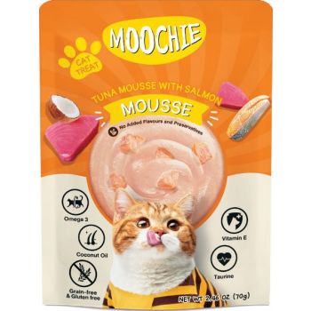  Moochie Cat Food Tuna Mousse With Salmon Pouch 70g 