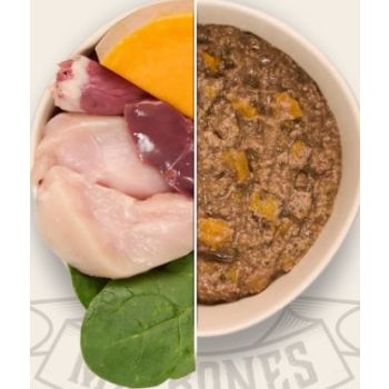  Mr Bones Cooked dog food. Chicken and vegetable recipe 375g 