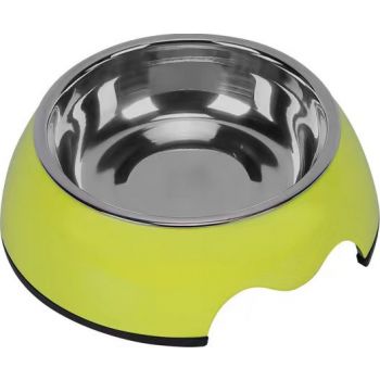 Melamine Green Stainless Steel bowl with anti-slip circle on the bottom,Volume:160 ml,Size:12*12*4.5 cm 