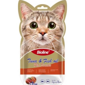  Bioline Cat Treats Tuna & Fish  5x15g 