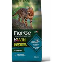 Monge Bwild Grain Free Cat Dry Food  Sterilised Tuna With Peas 1.5kg