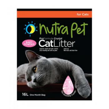  Nutra Pet Cat Litter Silica Gel 16L Baby Powder Scent 