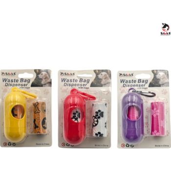  Saas Poop Bag With Dispenser Assorted Color 