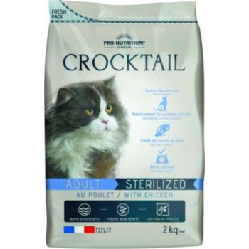  Crocktail Cat Dry Food Adult Sterilised With Chicken 2kg 