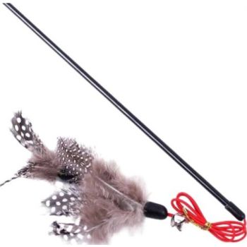  Cozy Paws Interactive Cat Teaser Wand Toy with Bell & Feather  1pcs 