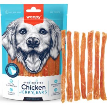  Wanpy Dog Treats Chicken Jerky Bars 100g 
