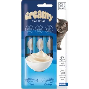  M-PETS Creamy Treats for Cats – Tuna & Shrimp 4x15g (60g) 