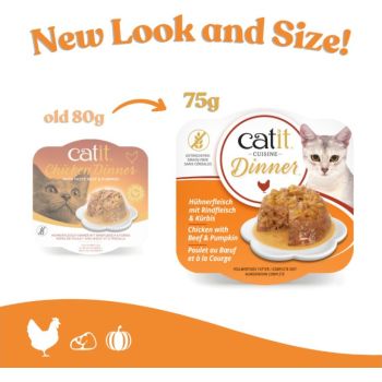  Catit Chicken Dinner, Beef & Pumpkin 80 g 