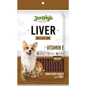  Jerhigh Liv Stick Young Adult Dog Treats, Meat Flavor, 100g 