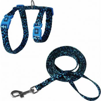  DOCO® LOCO Cat Harness + Leash 6ft Blue ,Black 