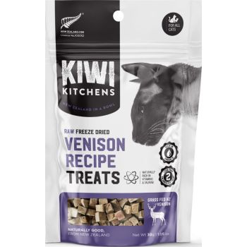  Kiwi Kitchens Raw Freeze Dried Venison Recipe Cat Treats 30g 