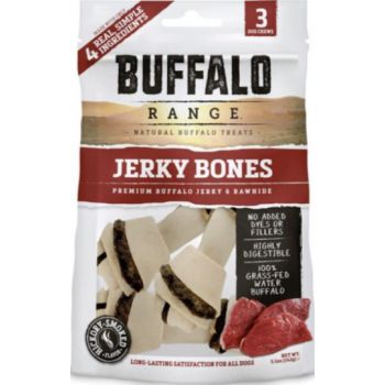 Buffalo Range Natural, Grain Free Jerky Bone Rawhide Bones  142g 