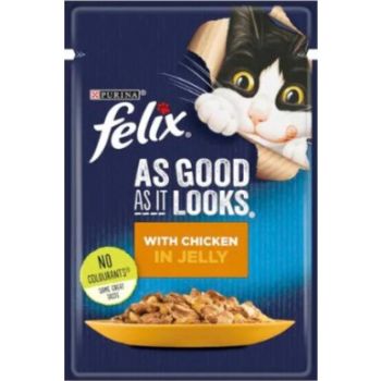  Purina Felix As Good As It Looks With Chicken In Jelly Wet Cat Wet Food 85g 