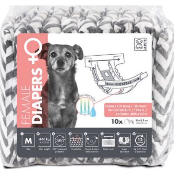  M-PETS Female Dog Diapers M 10 Pack 