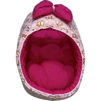  Puppod Pet Bed Basket Pink Cat 