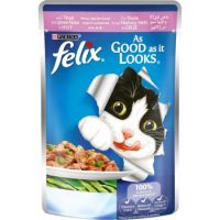 Felix As Good as it Looks with Trout and Green Bean in Jelly Wet Cat Food 85g