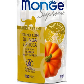  Monge Cat Wet Food  Tuna with Quinoa and Pumpkin – Sterilised 80g 