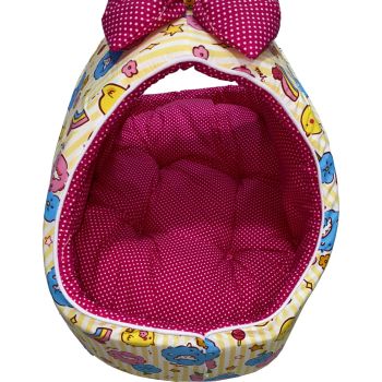  Puppod Pet Basket Bed Pink Sheep 