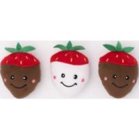 Valentine's Miniz 3-Pack Chocolate Covered Strawberries  3.5 x 3.5 x 1 in each