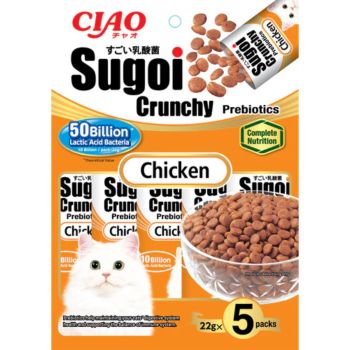  Inaba Ciao Sugoi Crunchy Chicken Flavor Plus Prebiotics 22GX5PACKS 